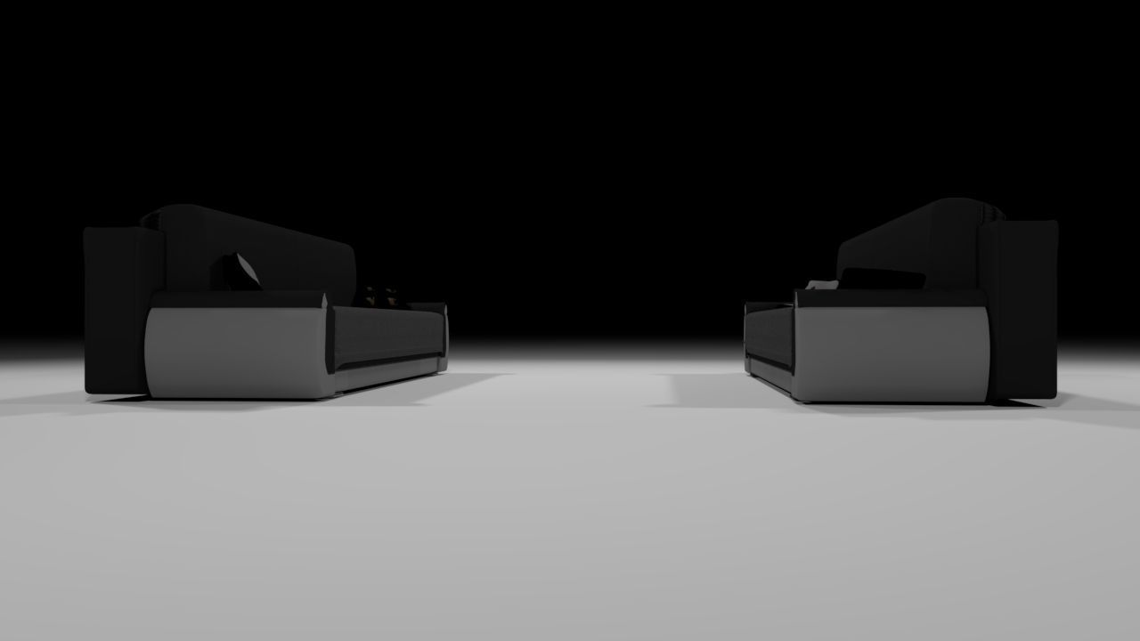 Sofa and bed with pillows Free 3D model_1