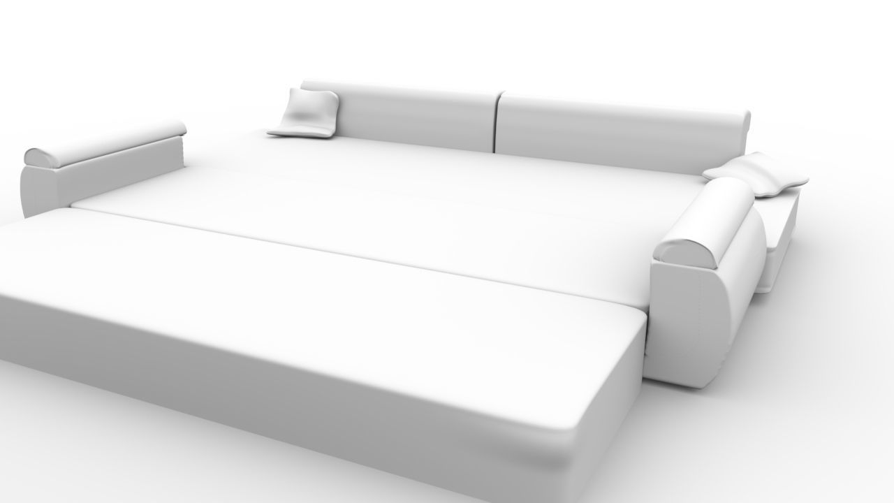 Sofa and bed with pillows Free 3D model_4