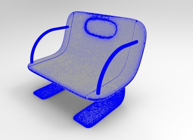 garden chair Low-poly 3D model_3