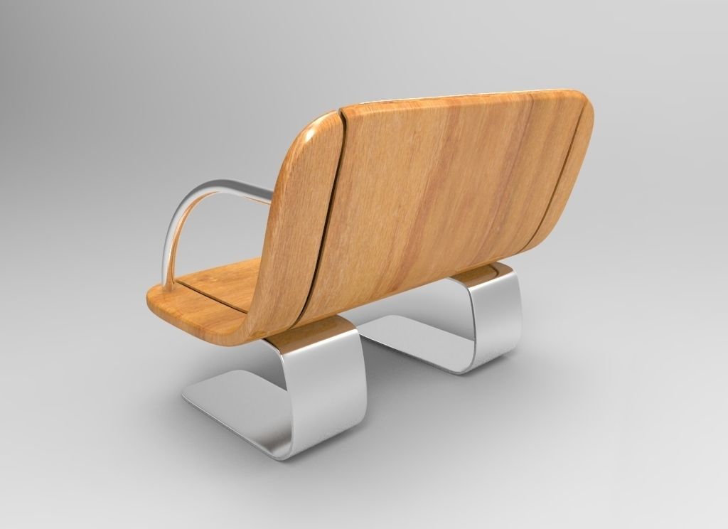 garden chair Low-poly 3D model_1