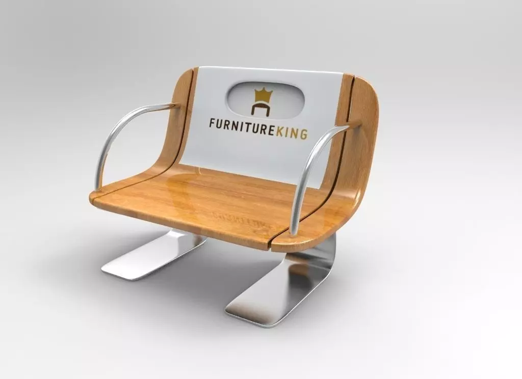 garden chair Low-poly 3D model_0