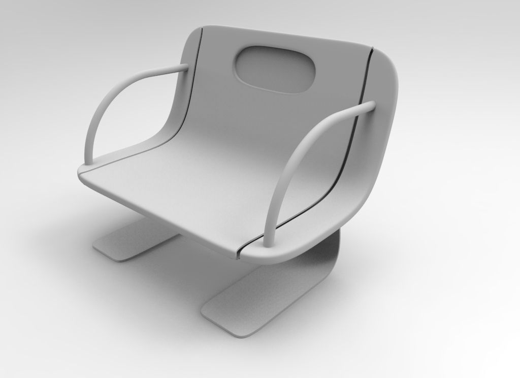 garden chair Low-poly 3D model_2