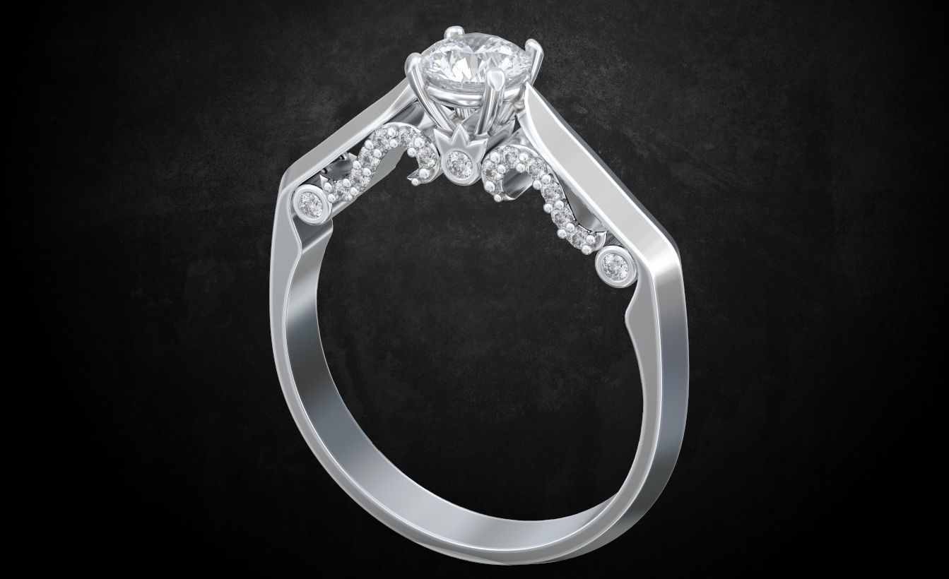 Ring with stones many size 183 3D print model_7