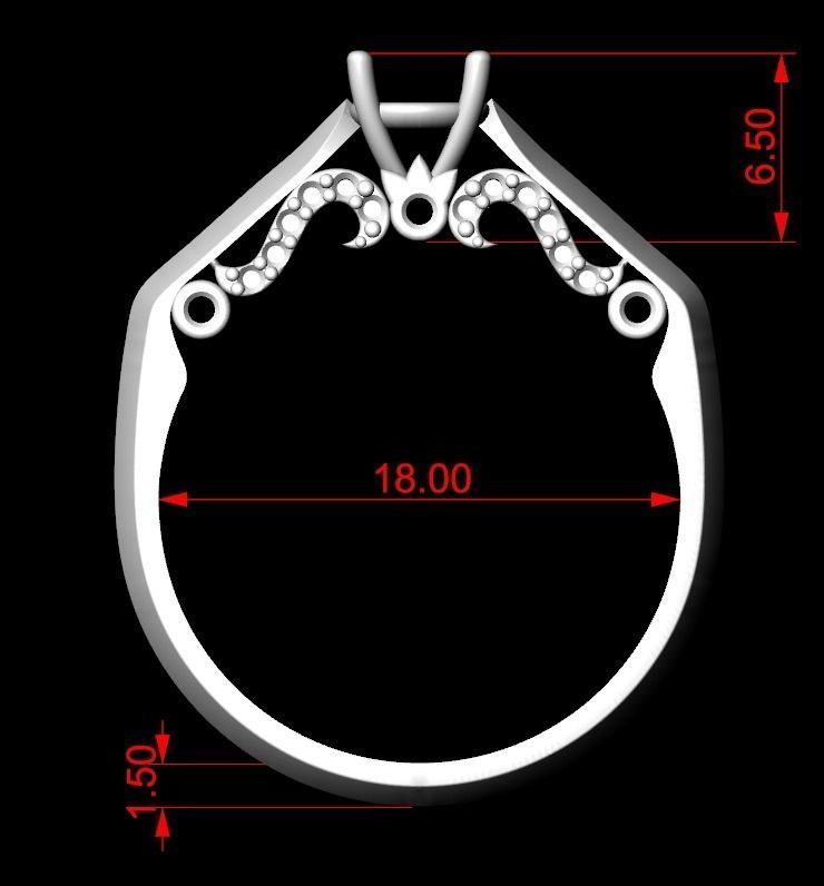 Ring with stones many size 183 3D print model_15