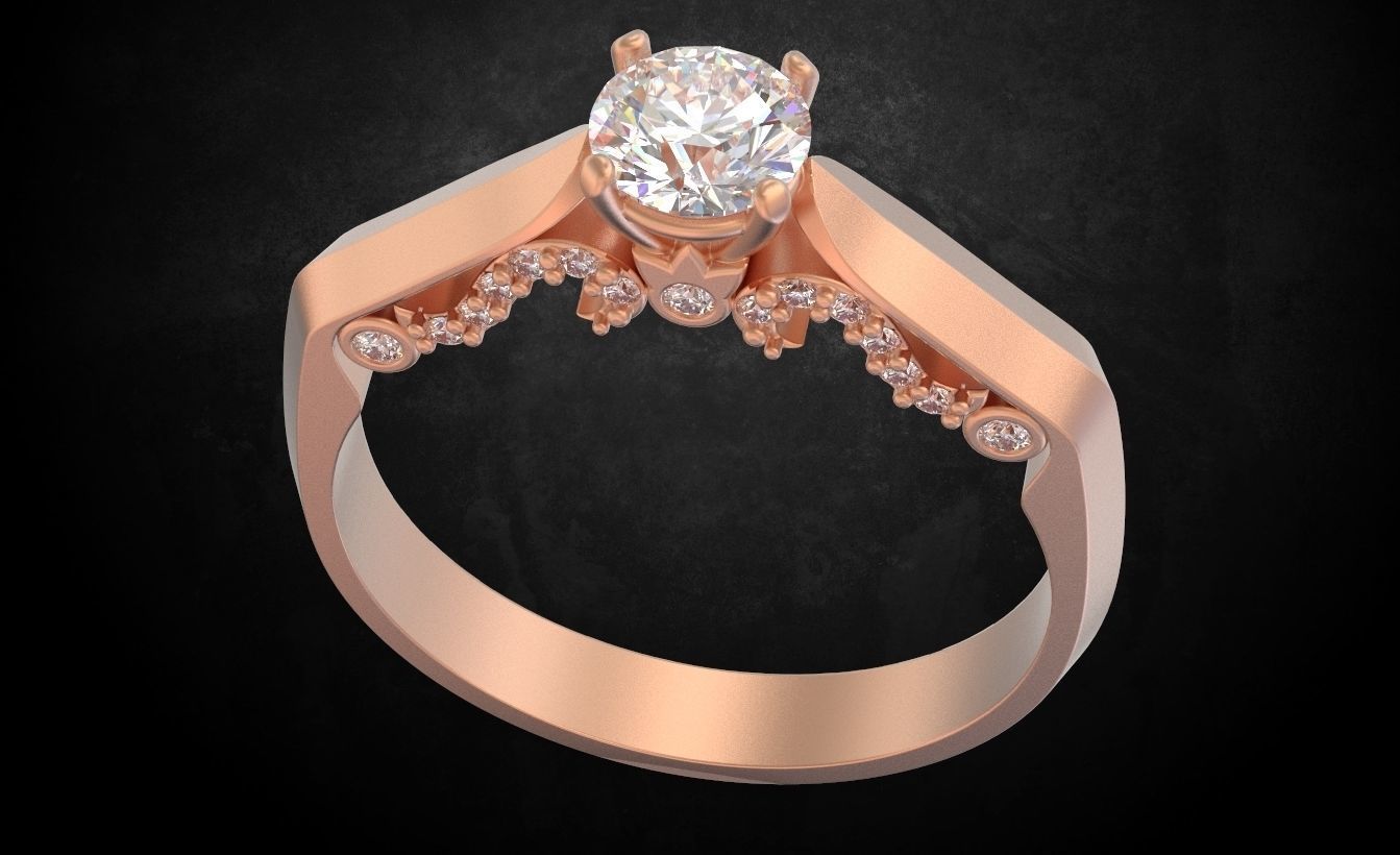 Ring with stones many size 183 3D print model_5