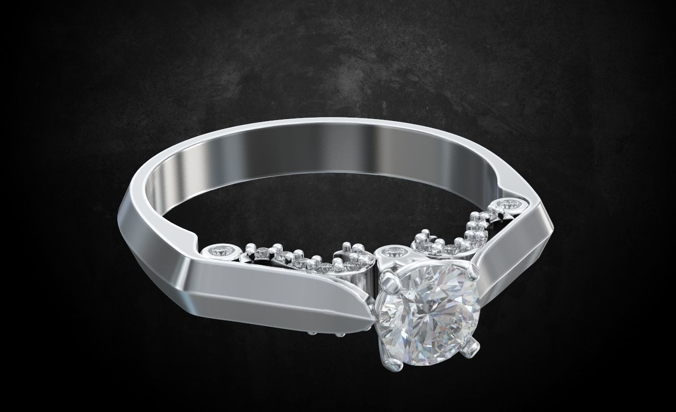 Ring with stones many size 183 3D print model_2