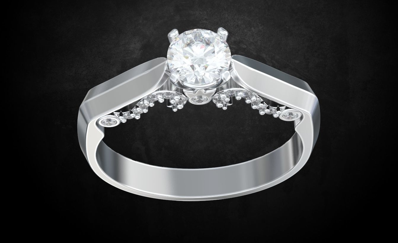 Ring with stones many size 183 3D print model_6