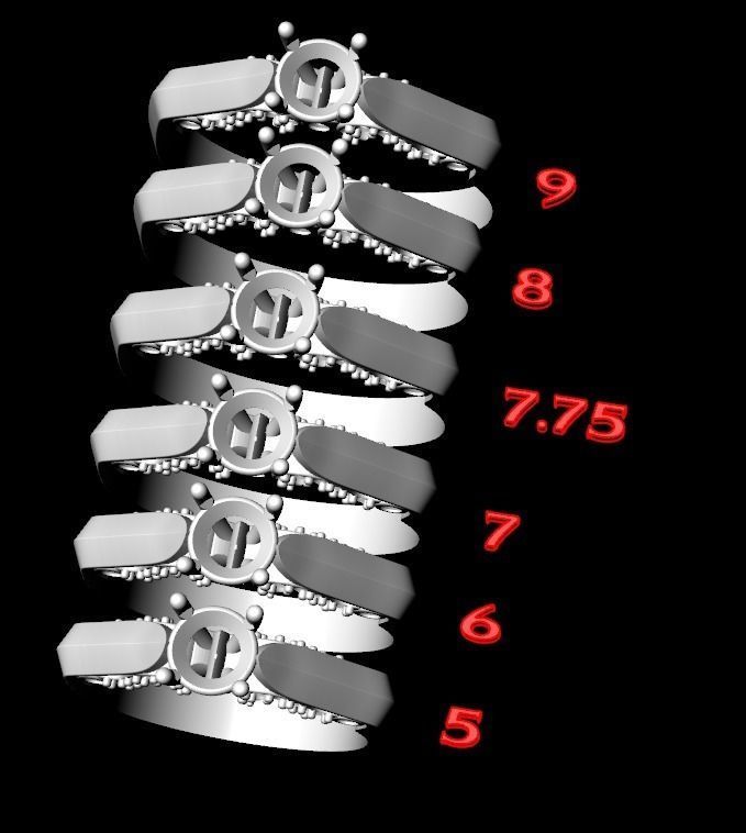 Ring with stones many size 183 3D print model_17