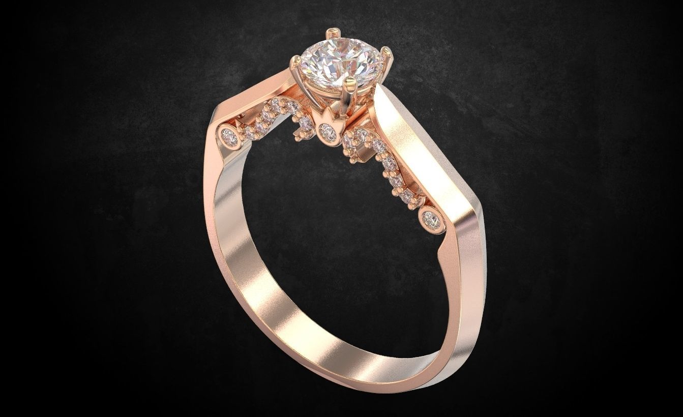 Ring with stones many size 183 3D print model_3