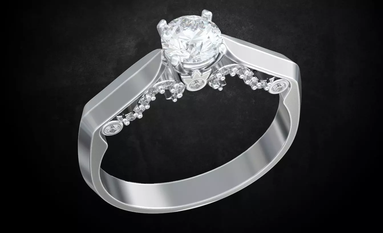 Ring with stones many size 183 3D print model_0