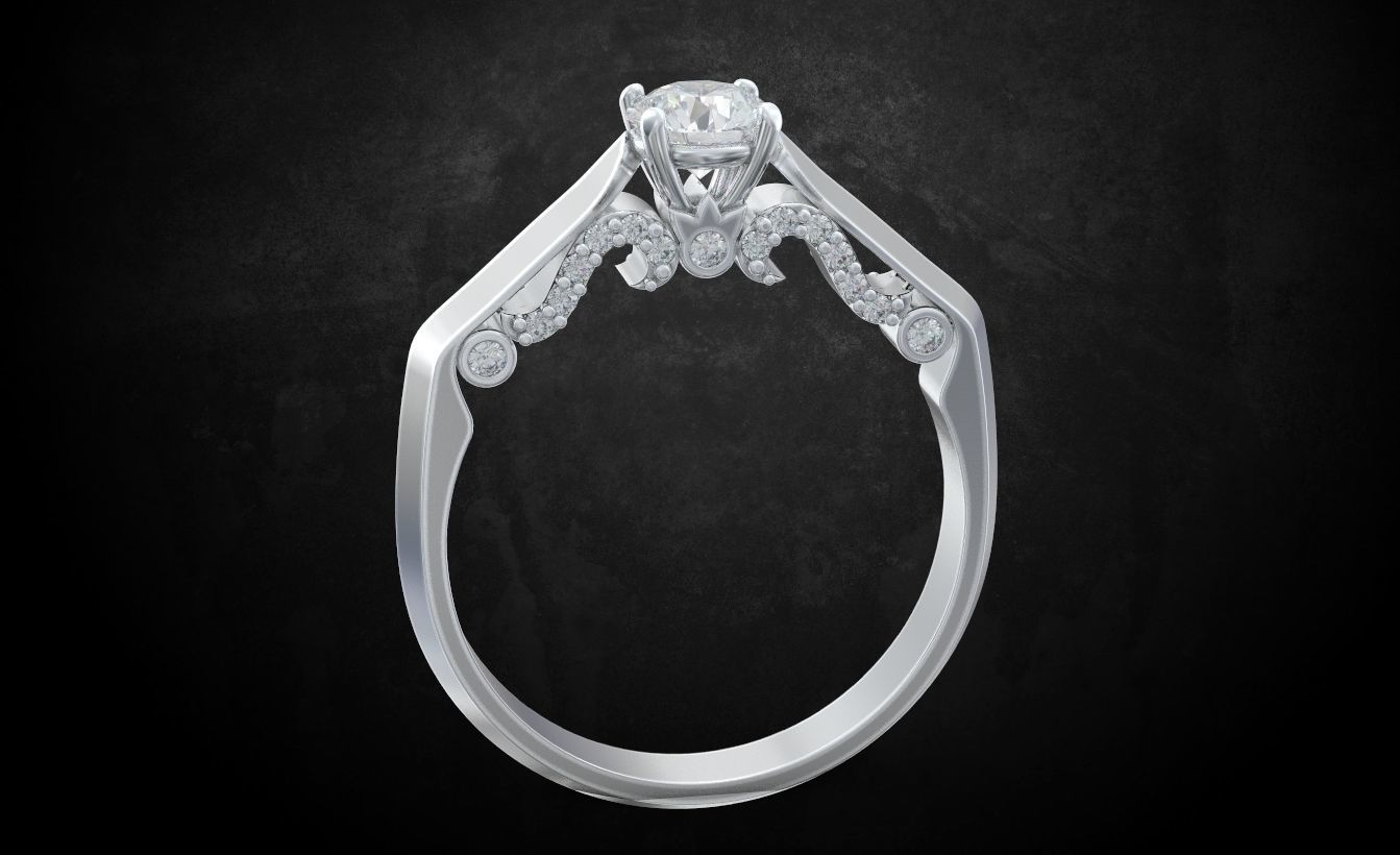 Ring with stones many size 183 3D print model_8