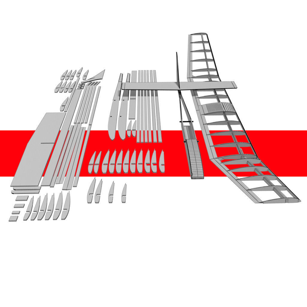 Balsa wood glider parts 3D model_11