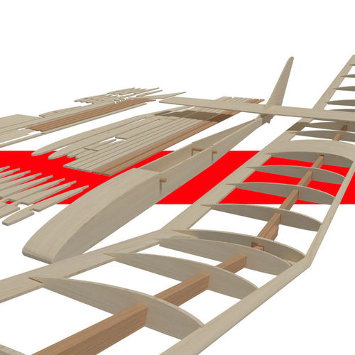Balsa wood glider parts 3D model