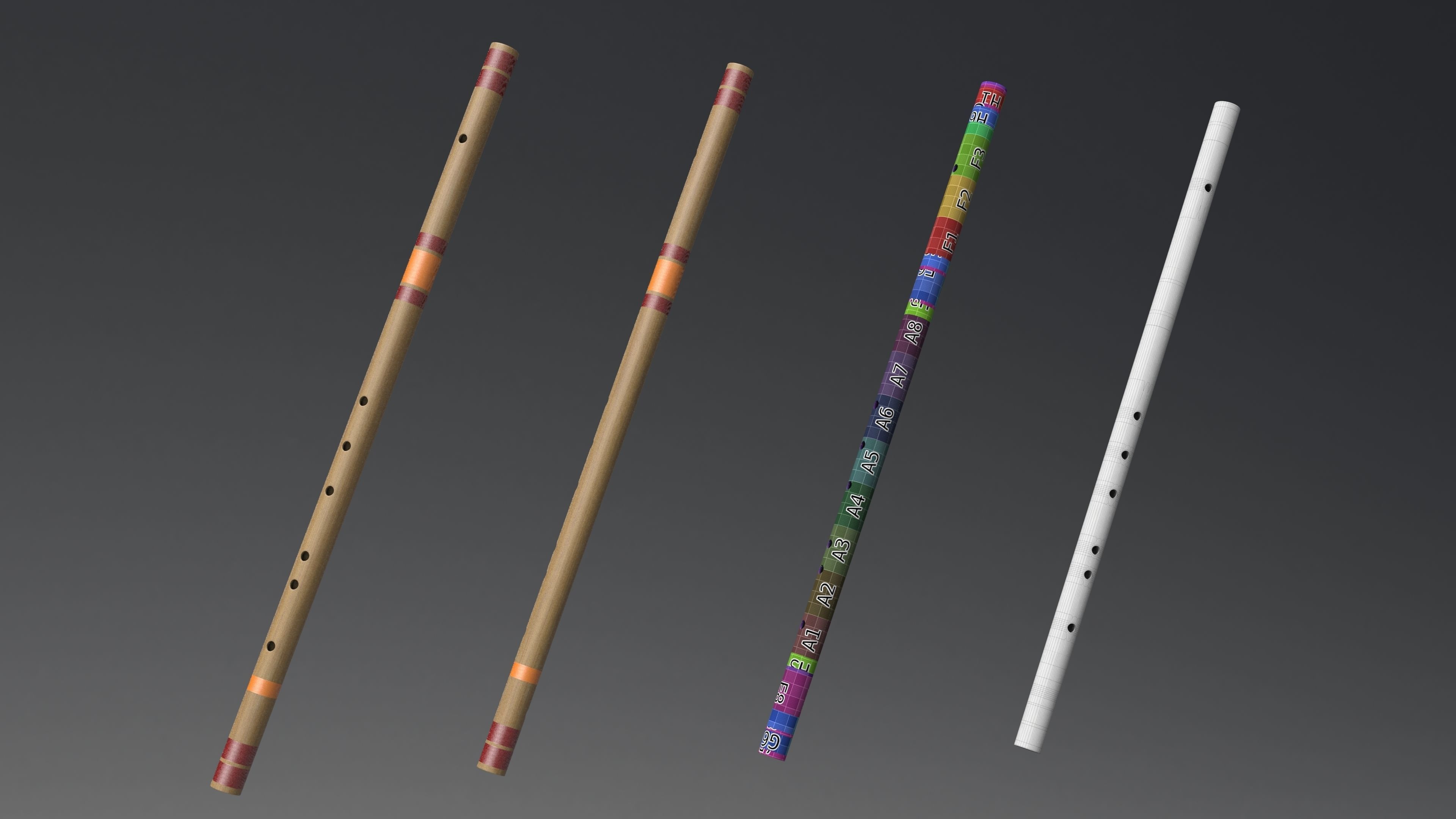 Indian Bamboo Flute 3D model_3