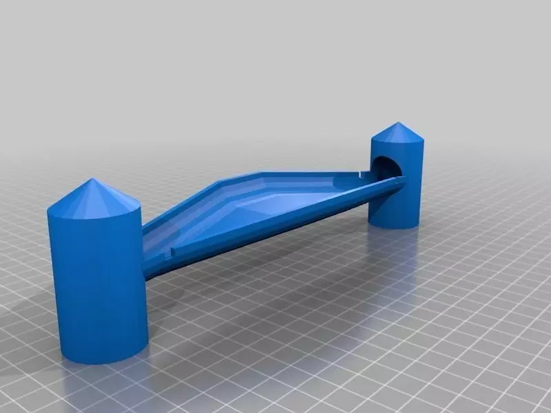 Marble Run - Dual Cap Two Entrances Free 3D print model_0
