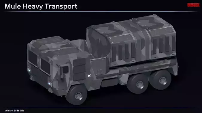 Scifi Mule Heavy Transport Low-poly 3D model