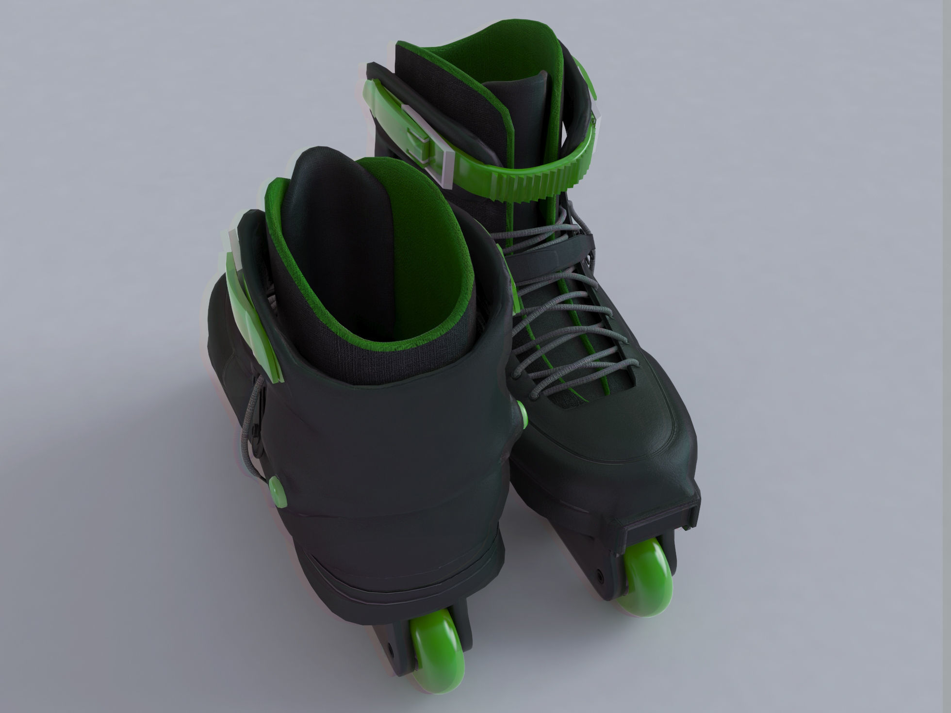 Rollers pair of roller skates 3D model_1