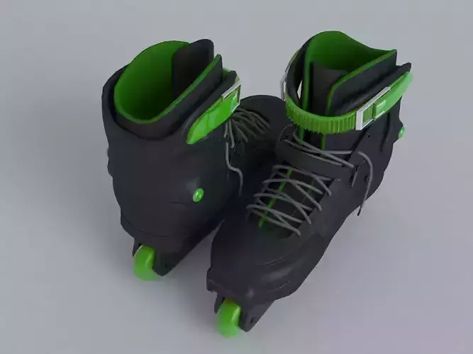Rollers pair of roller skates 3D model Rollers pair of roller skates 3D model
