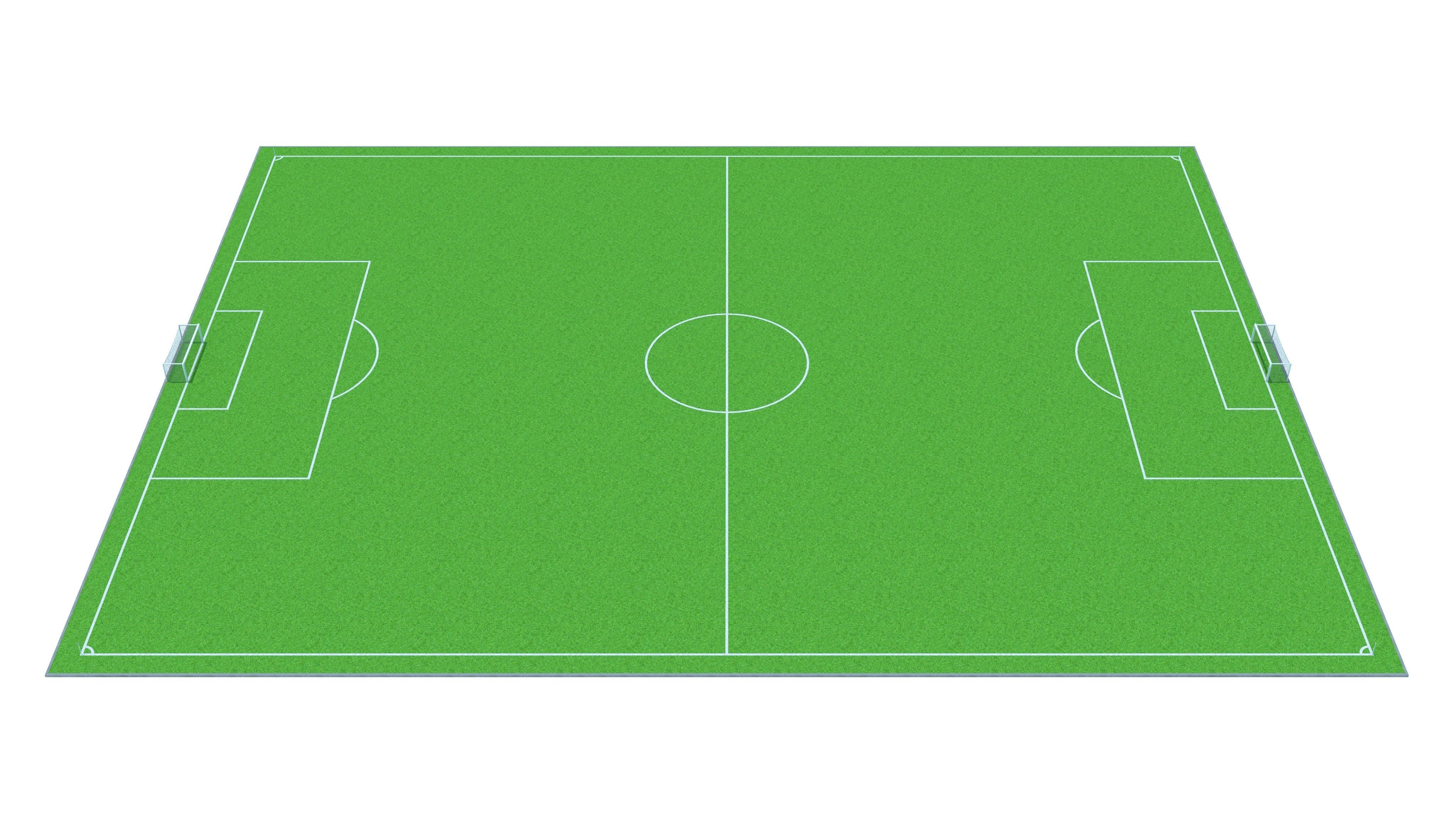 Football field Low-poly 3D model_1