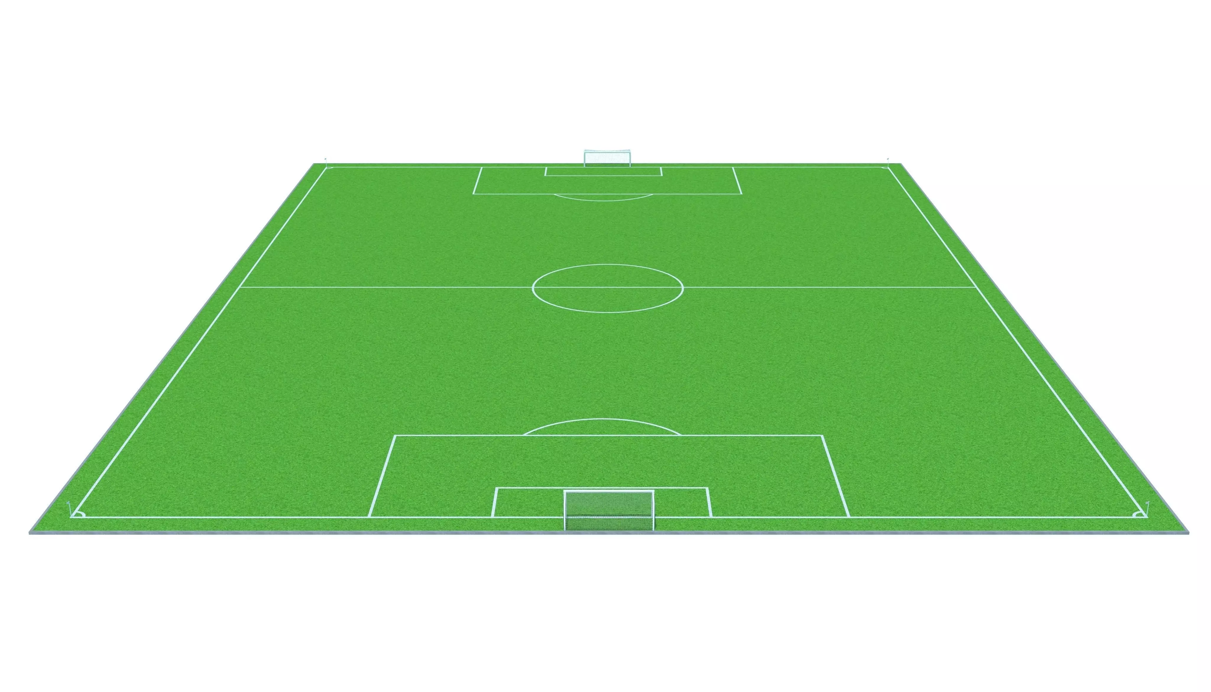 Football field Low-poly 3D model_0