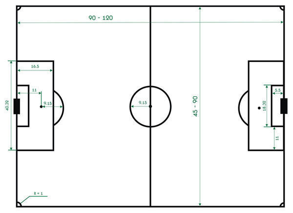 Football field Low-poly 3D model_4
