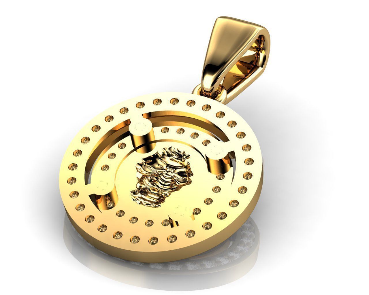 Lion Pendant 3D print model_3