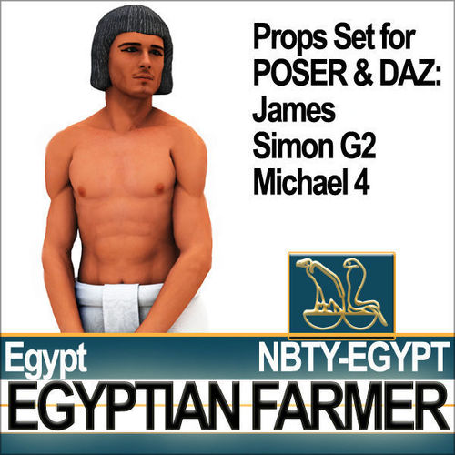 Ancient Egyptian Farmer Props Poser Daz 3D model