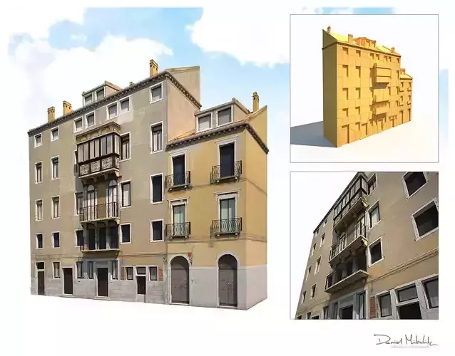 Building Facade 175 Low Poly Low-poly 3D model