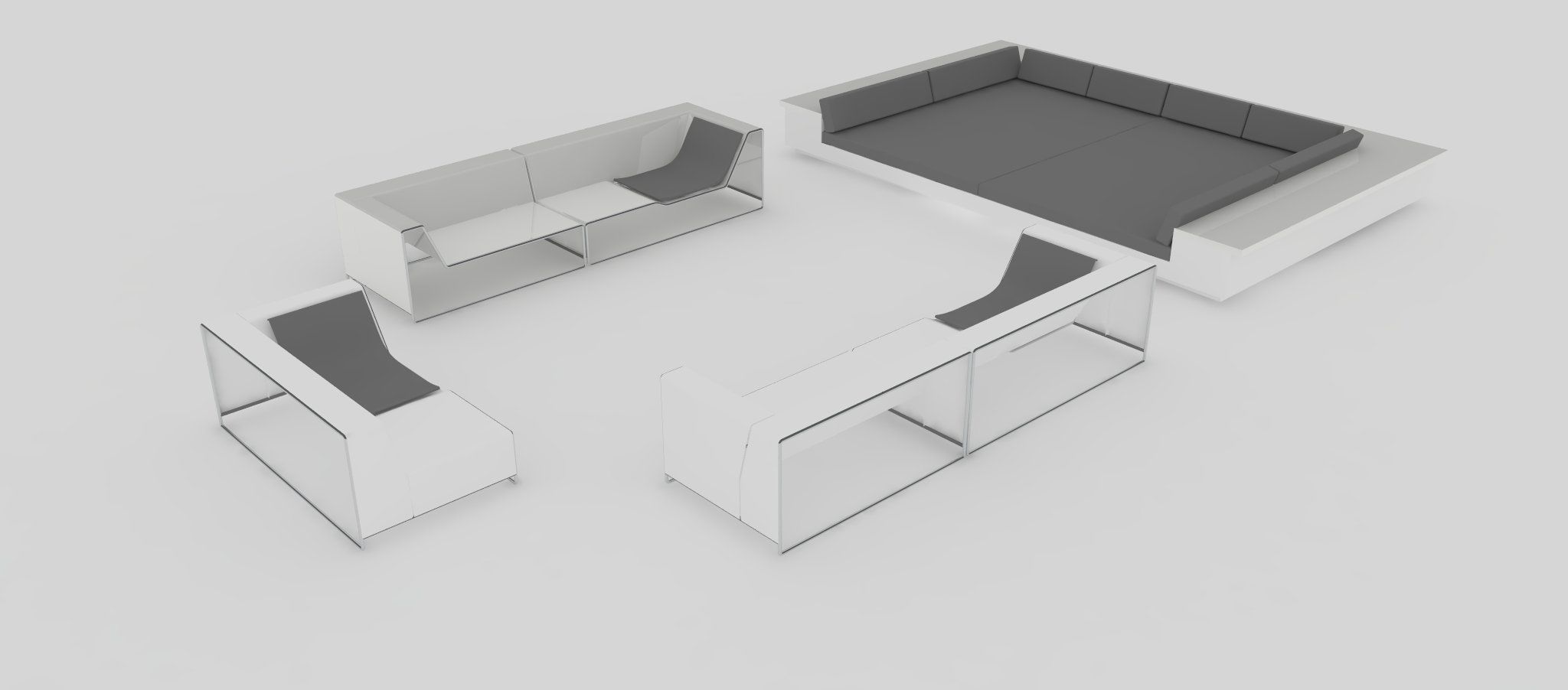Seating group - Furniture set 3D model_1