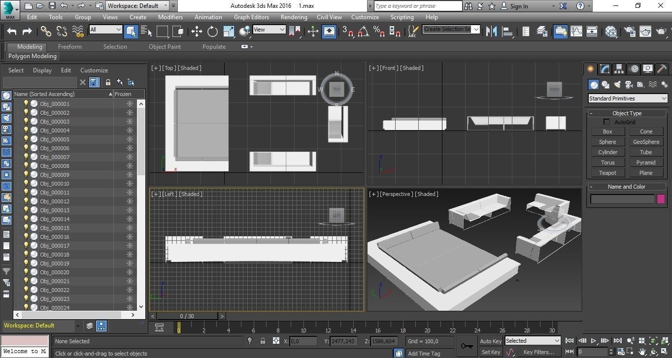 Seating group - Furniture set 3D model_8