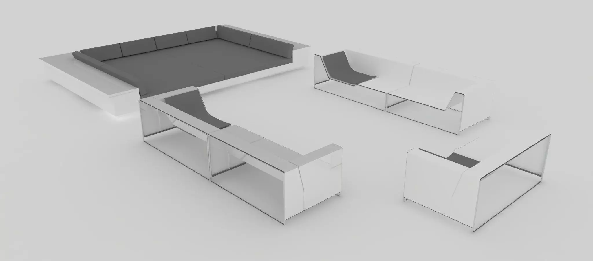 Seating group - Furniture set 3D model_0
