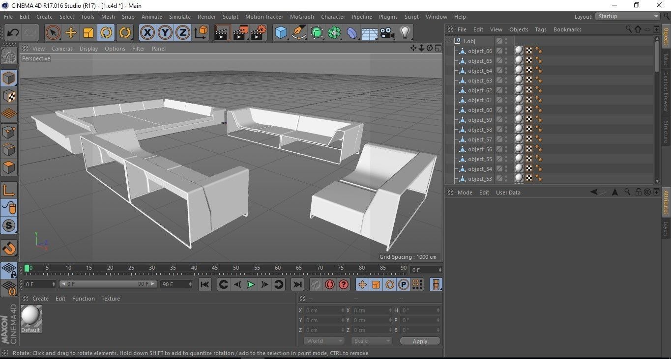 Seating group - Furniture set 3D model_11