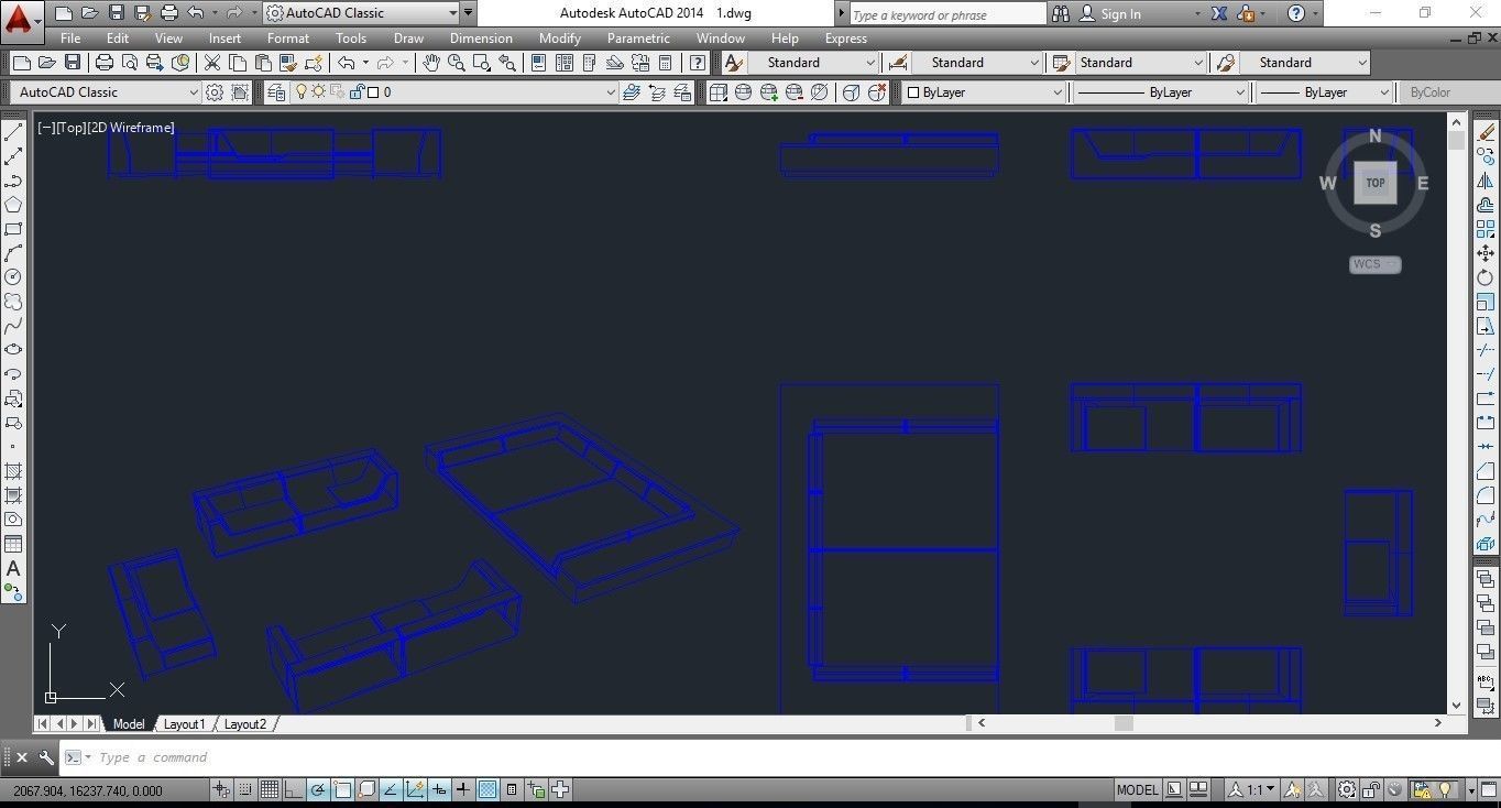 Seating group - Furniture set 3D model_9