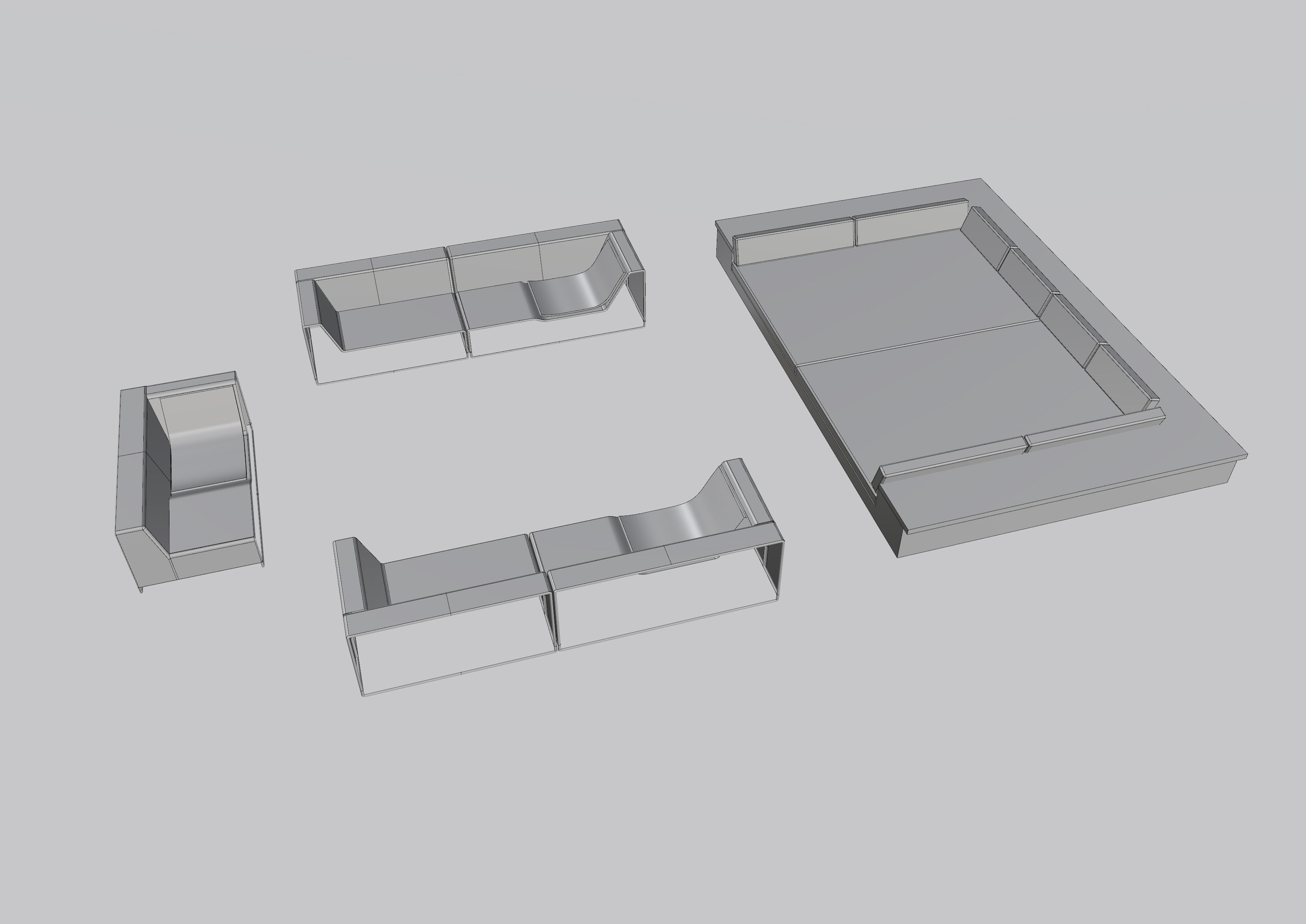 Seating group - Furniture set 3D model_4