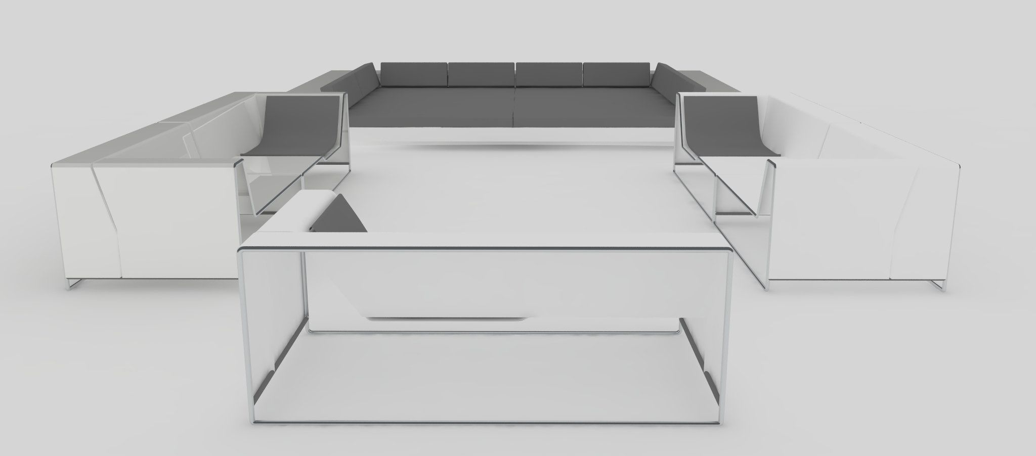Seating group - Furniture set 3D model_7