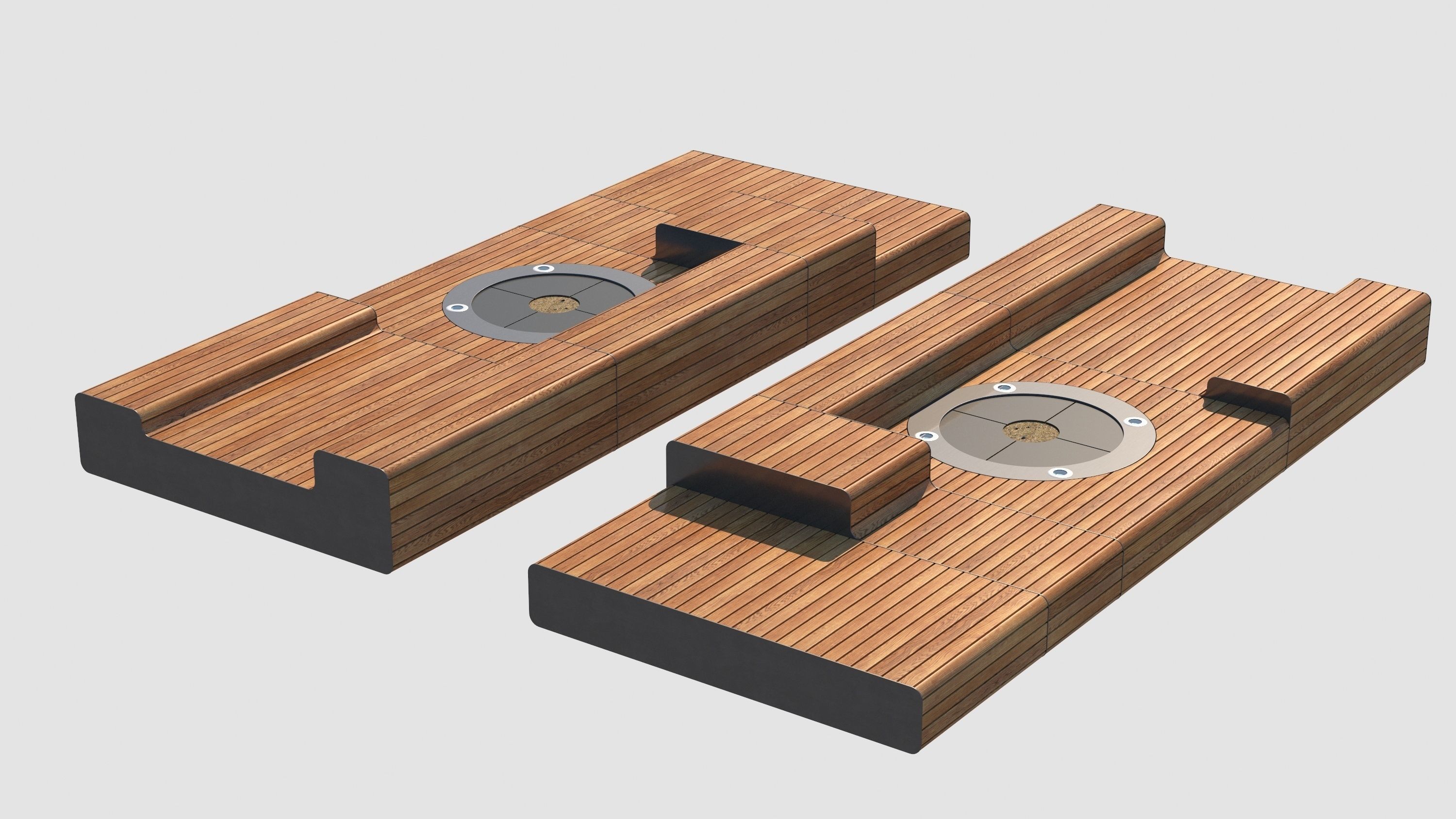 street bench and tree wind animation 3D model_6