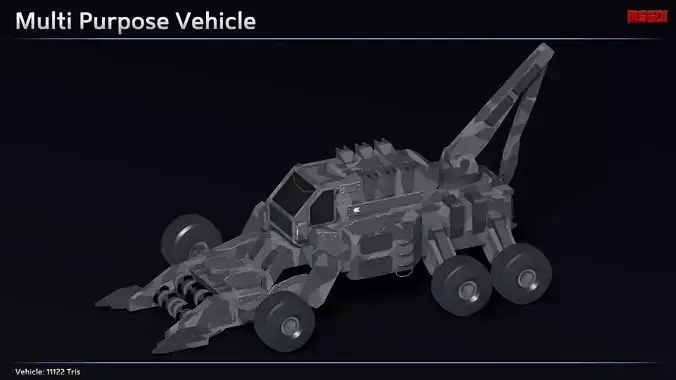 Scifi Multi Purpose Vehicle Low-poly 3D model