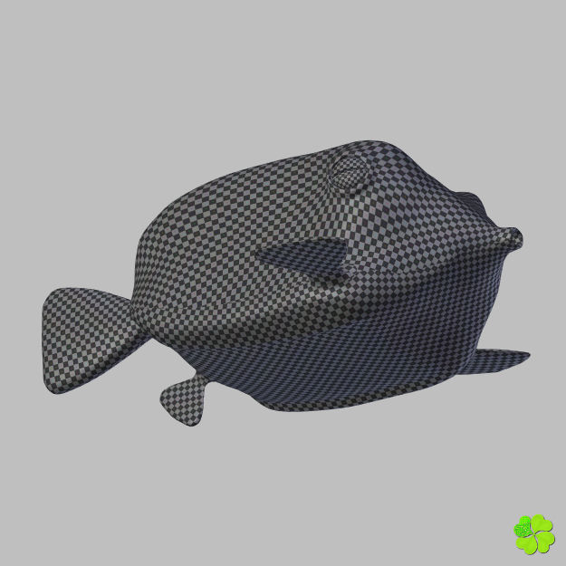 Boxfish yellow low poly Low-poly 3D model_24