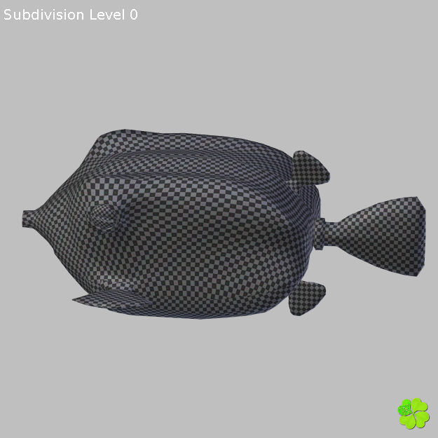 Boxfish yellow low poly Low-poly 3D model_23