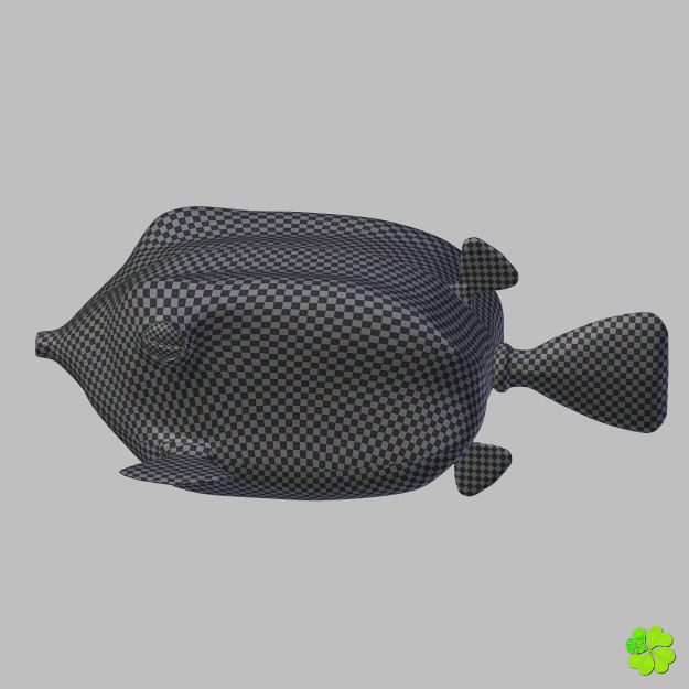 Boxfish yellow low poly Low-poly 3D model_22