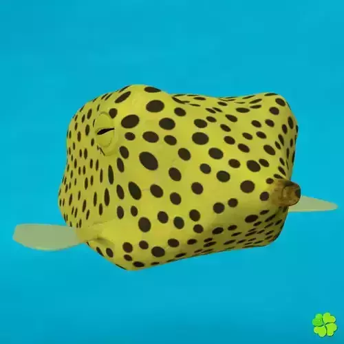 Boxfish yellow low poly Low-poly 3D model