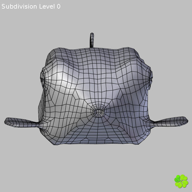 Boxfish yellow low poly Low-poly 3D model_14