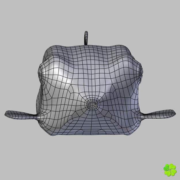 Boxfish yellow low poly Low-poly 3D model_13