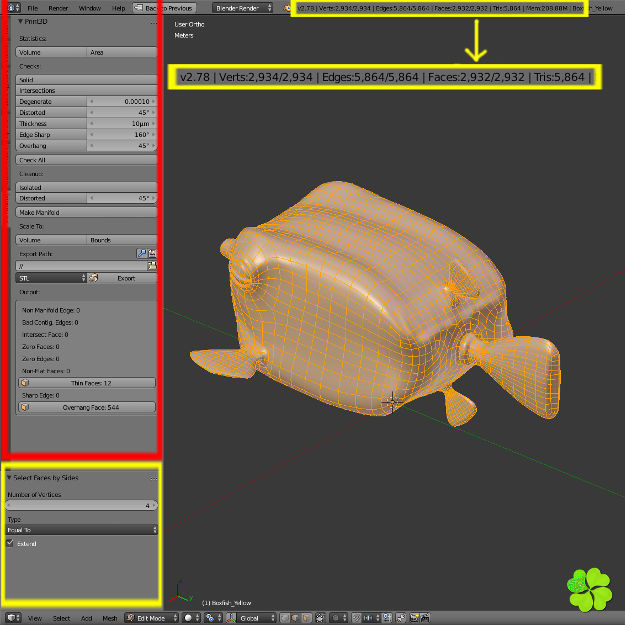 Boxfish yellow low poly Low-poly 3D model_21