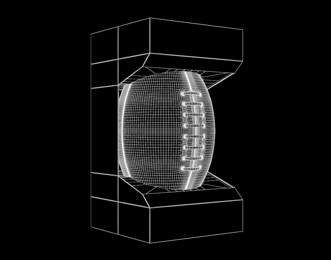 American Football Ball in Box 3D model_2