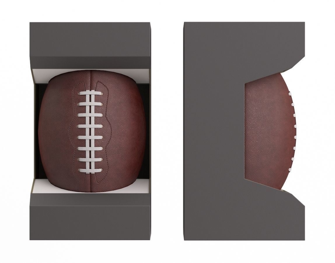 American Football Ball in Box 3D model_1