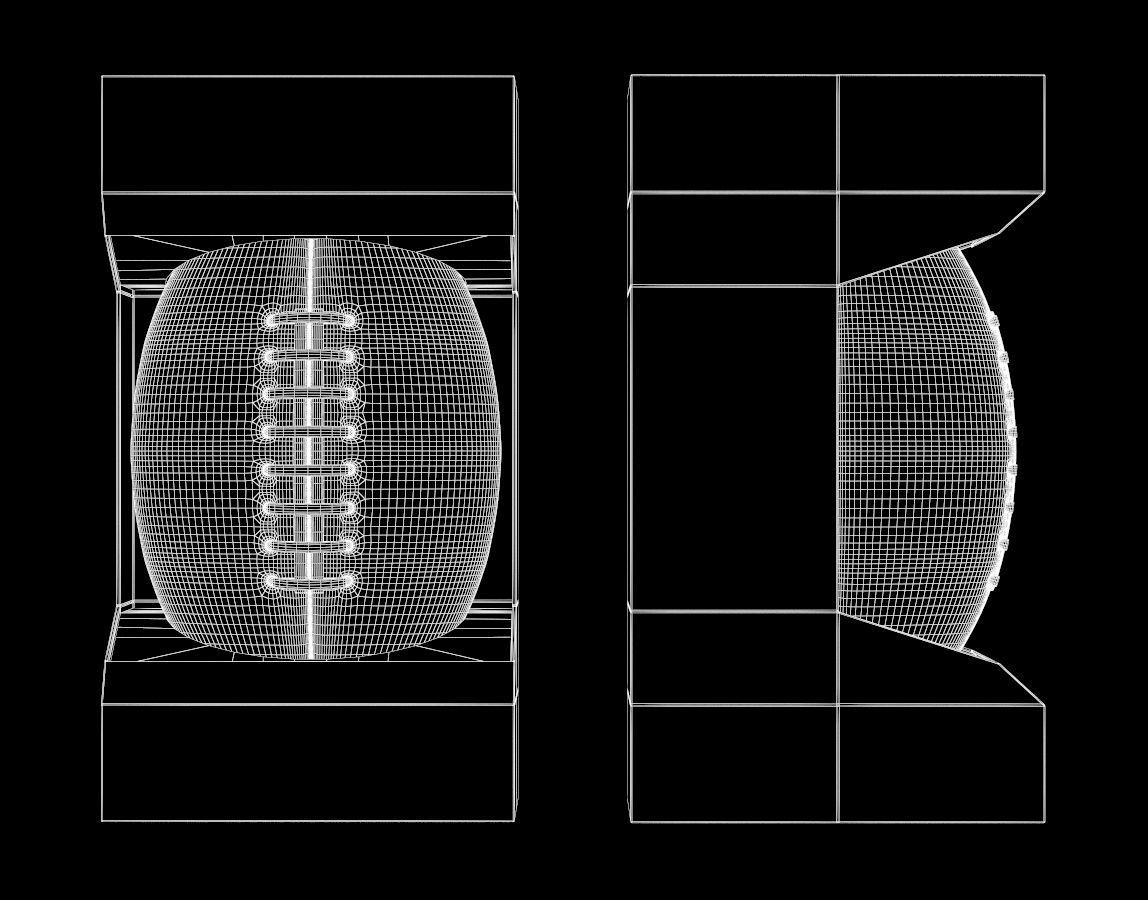 American Football Ball in Box 3D model_3