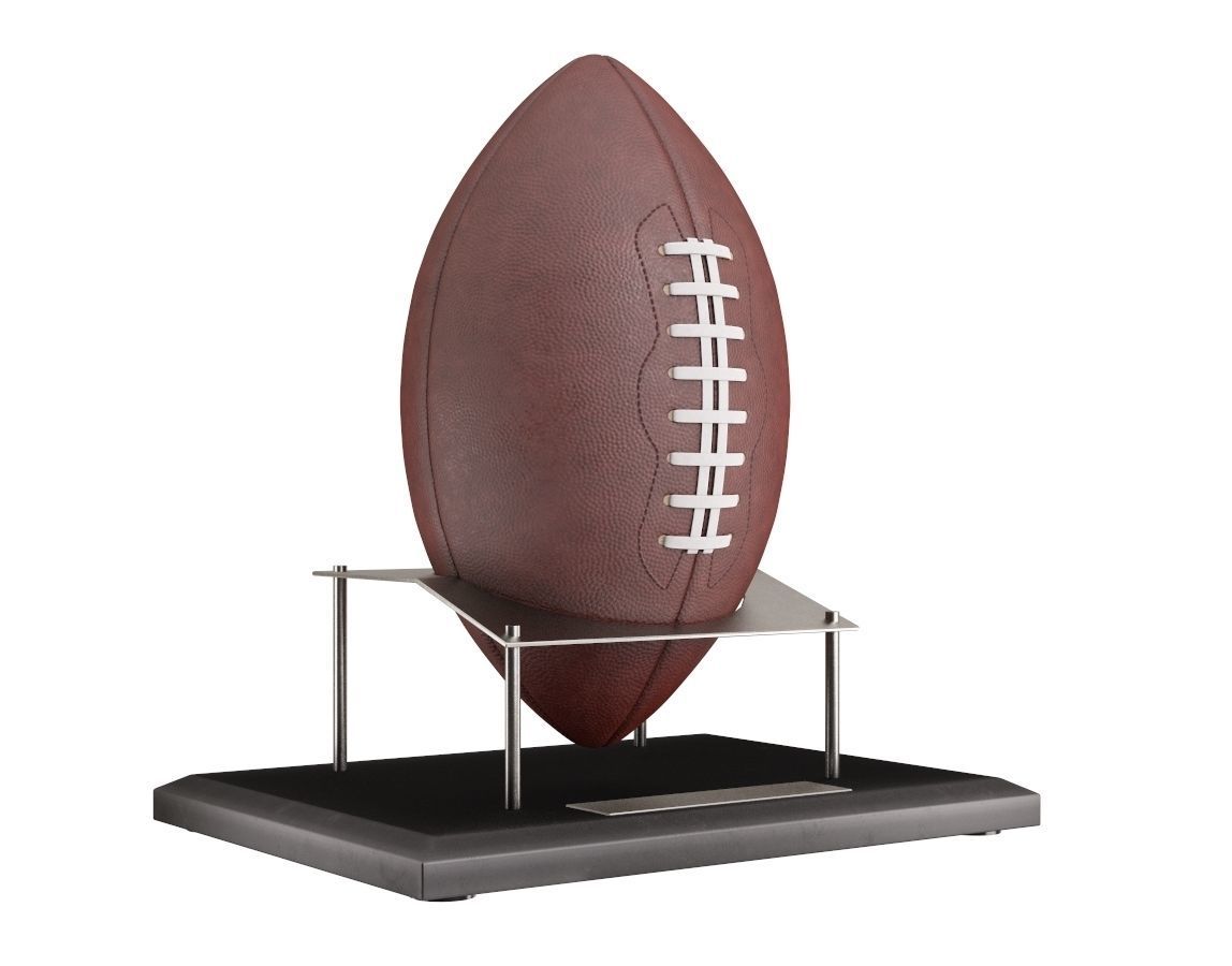 American Football Ball With Stand 3D model_1