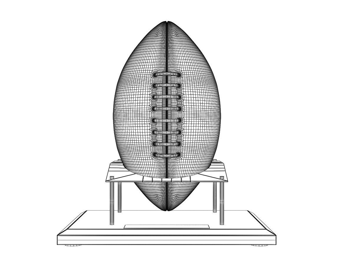American Football Ball With Stand 3D model_3
