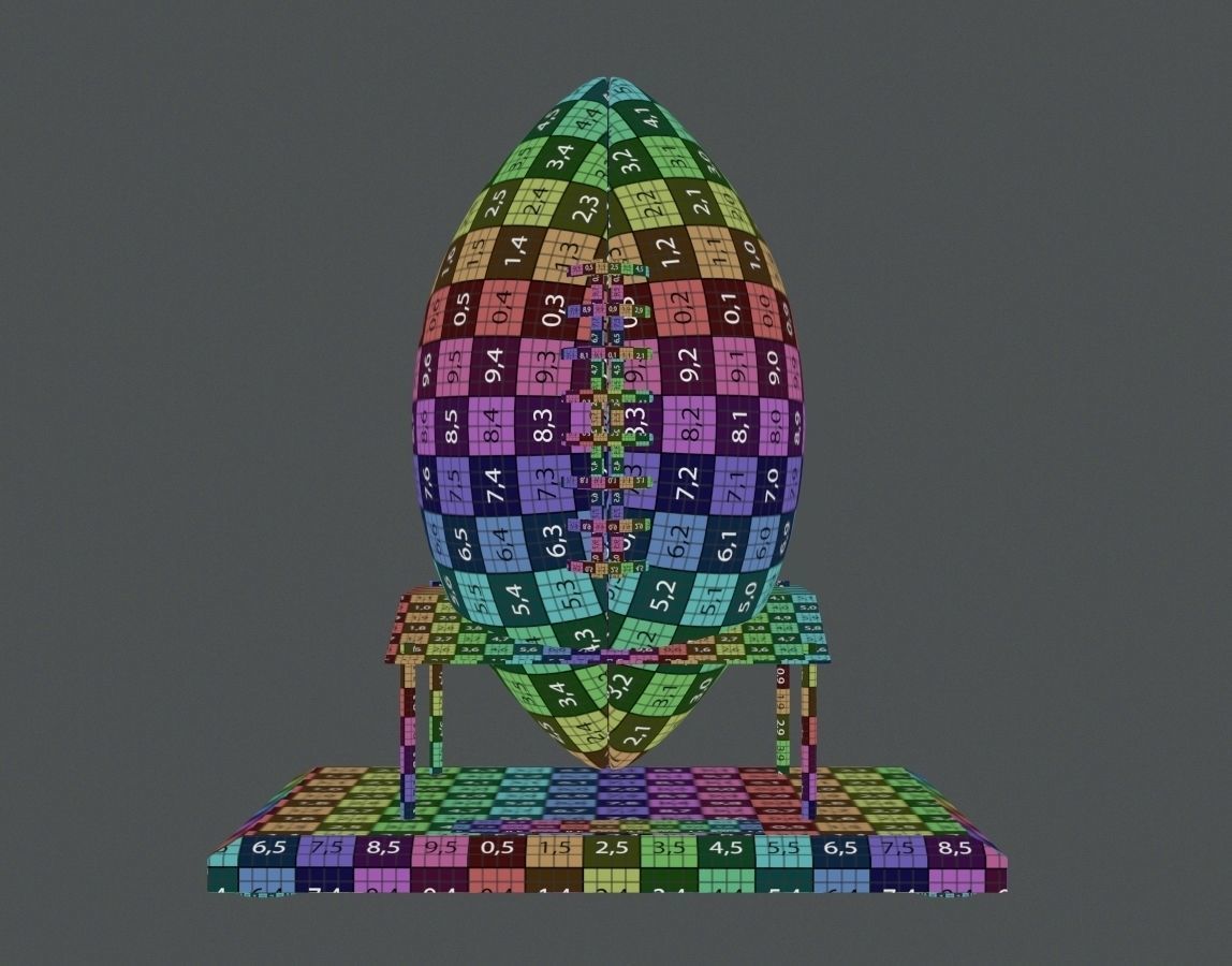 American Football Ball With Stand 3D model_6